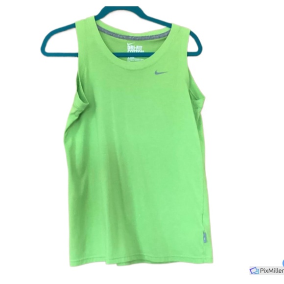 Nike Dri Fit Cotton Womens Green Tank Top, L - Picture 1 of 2